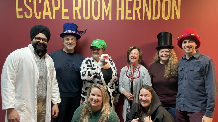 Team photo in a Herndon escape room