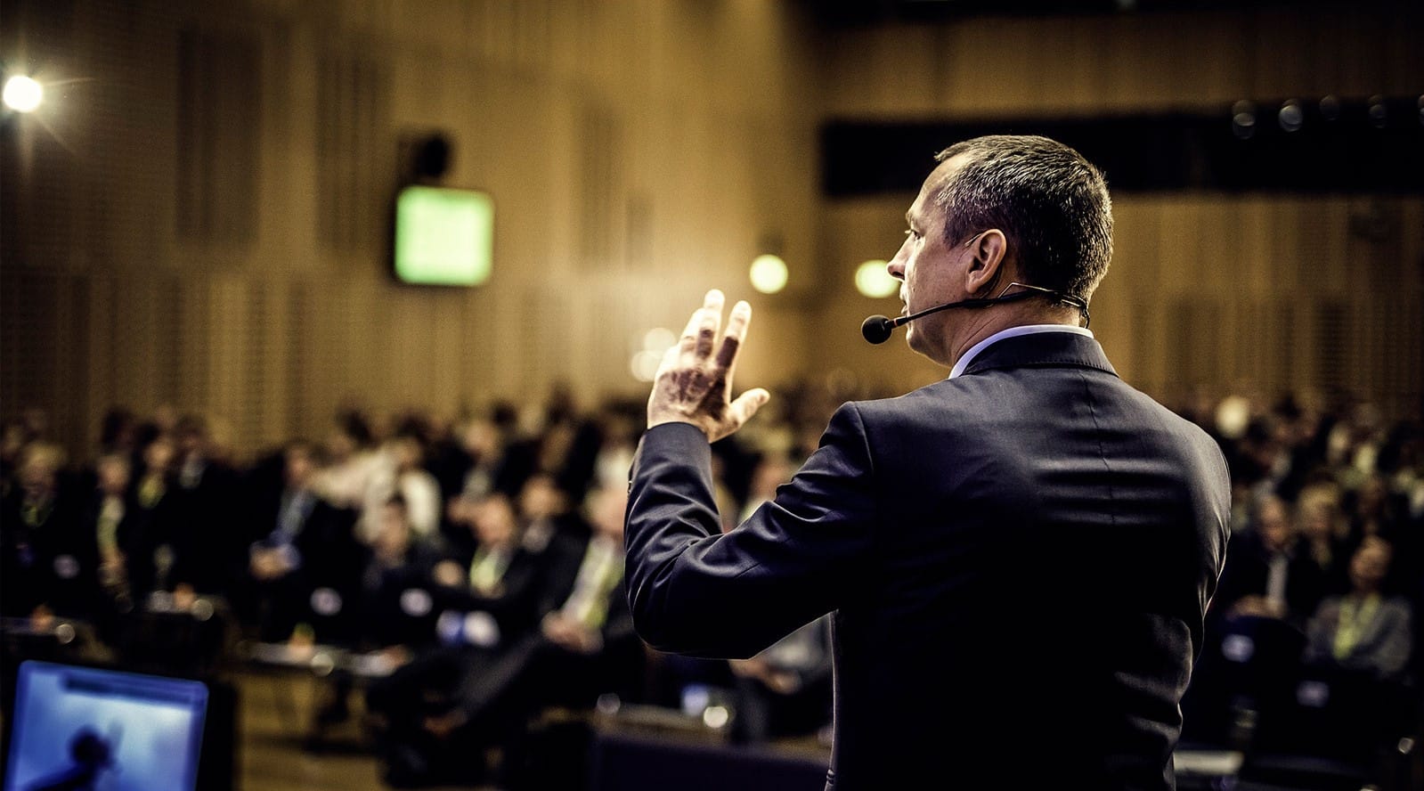 A speaker at a conference