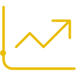 Yellow line graph point up