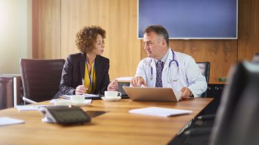 Medical professionals having a meeting