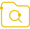 Yellow file with magnifying glass icon
