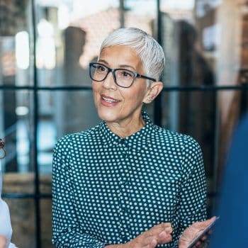 Woman with glasses