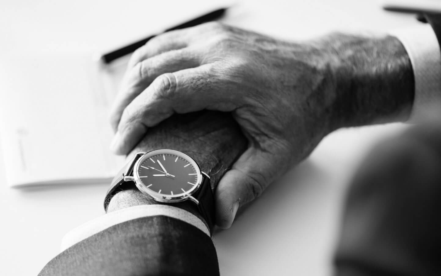Man hands, watch