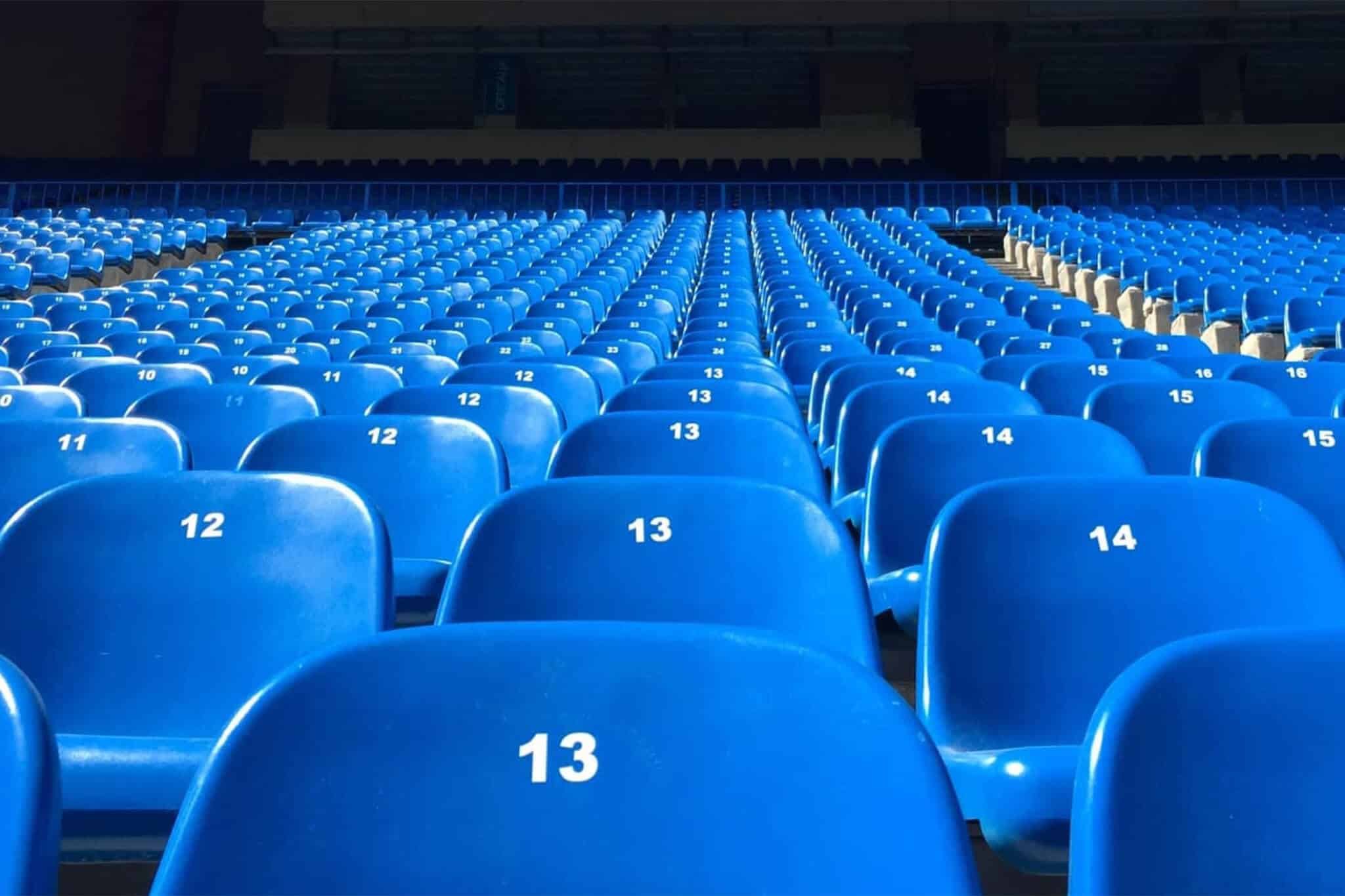 Rows of seats in a stadium
