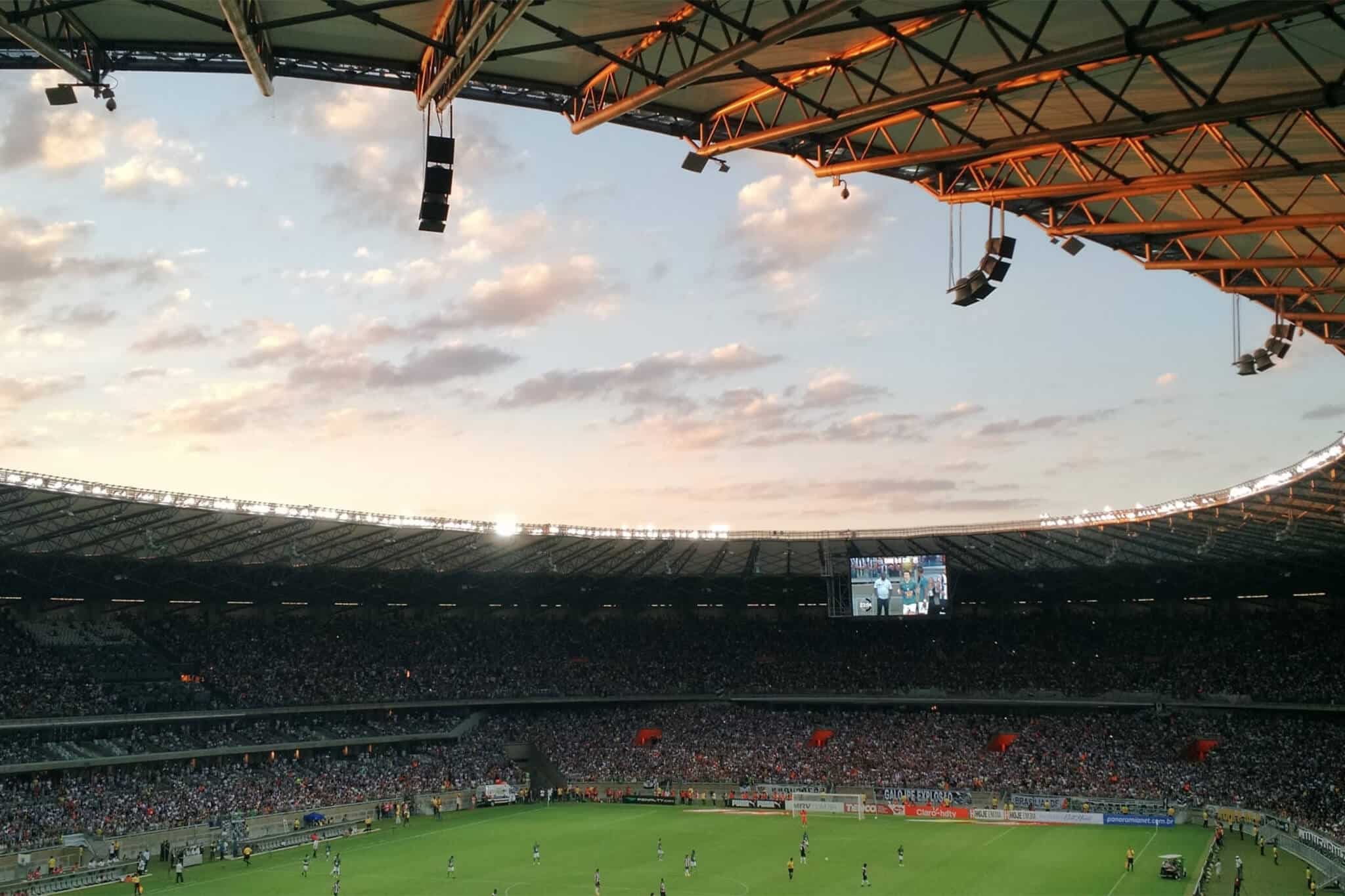 Outdoor area with American soccer game